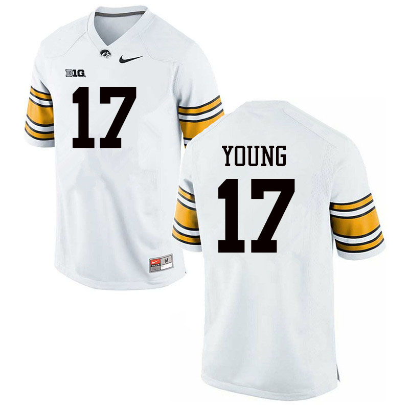 Men #17 Devonte Young Iowa Hawkeyes College Football Jerseys Sale-White - Click Image to Close